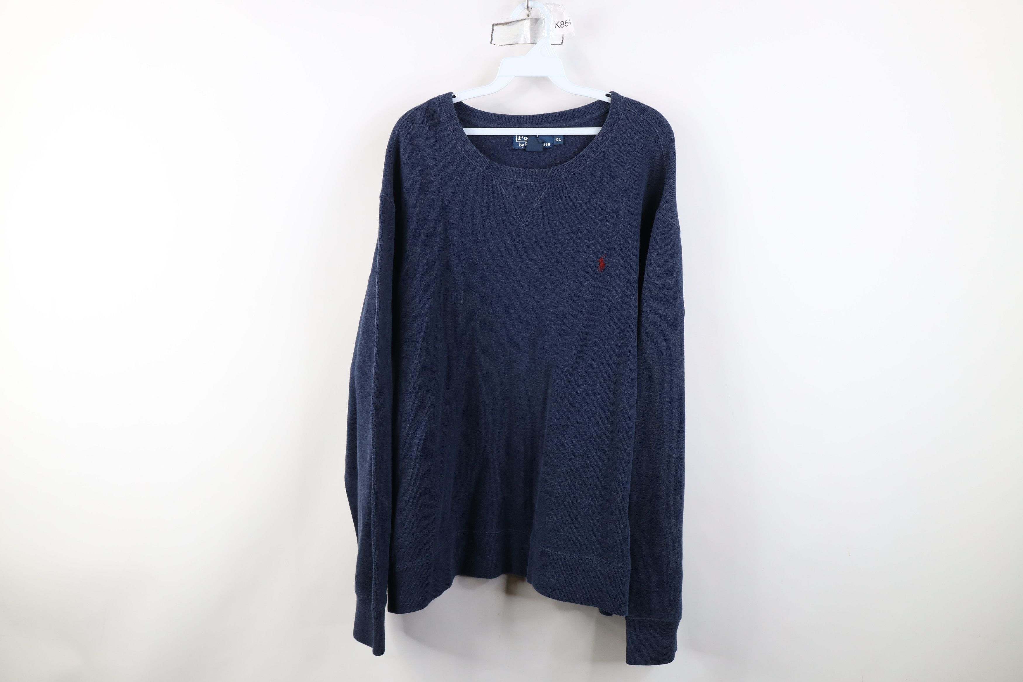 Ralph Lauren Vintage 90s Ralph Lauren Ribbed Knit Crewneck Sweater Blue Size US XL / EU 56 / 4 - 1 Thumbnail