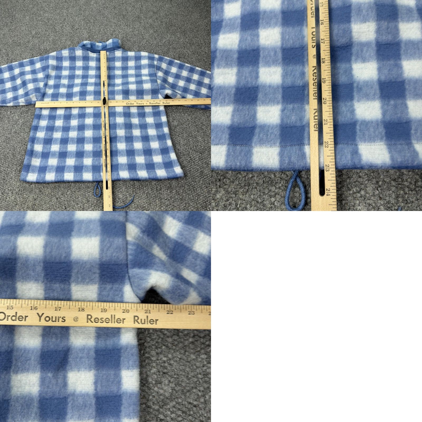 Vintage VINTAGE Northern Isles Pullover Womens Small Blue White Fleece Gingham Check Mock Neck Sweatshirt Size S / US 4 / IT 40 - 8 Thumbnail