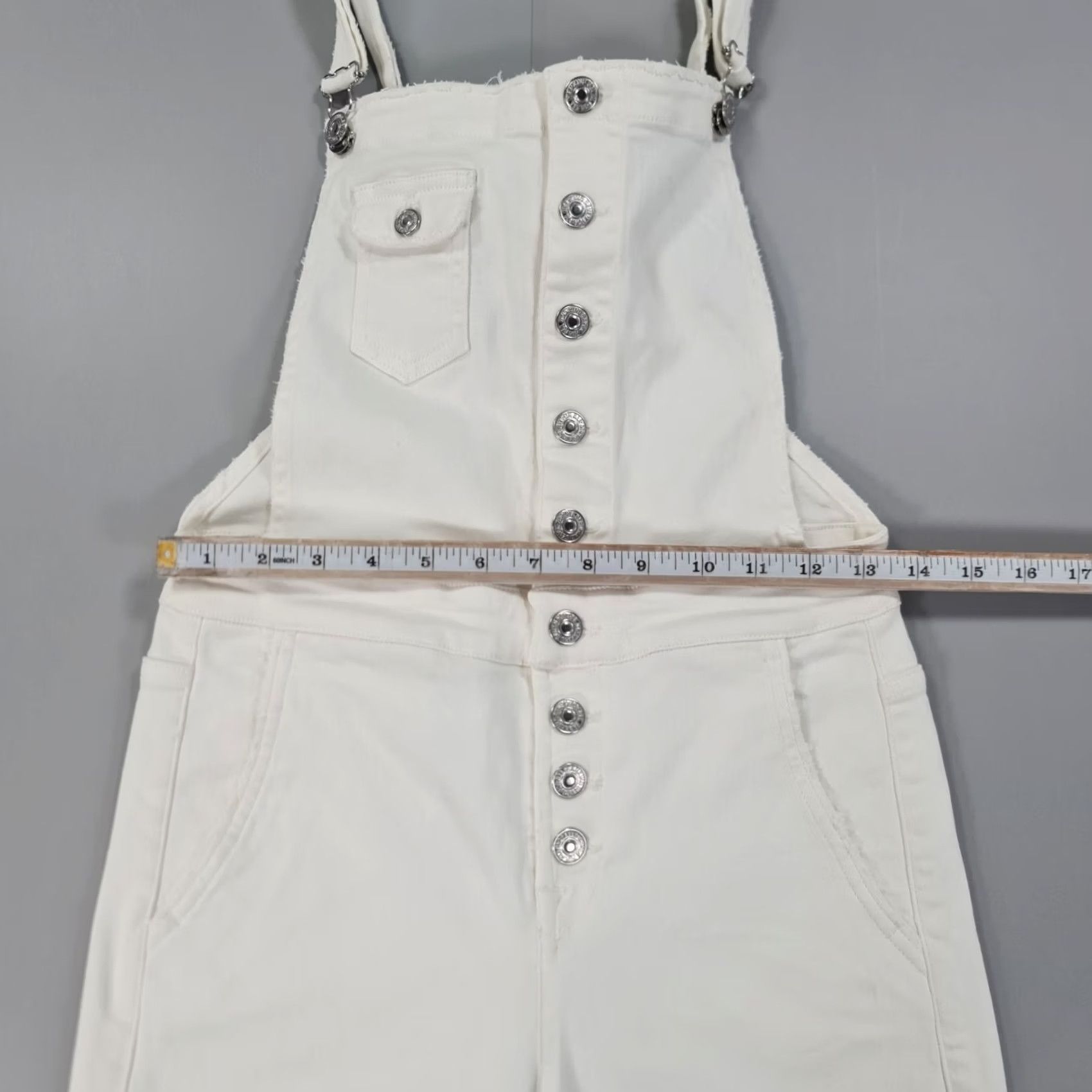 7 For All Mankind 7 For All Mankind Womens Dungarees White XS Sleeveless Overalls Size 26" / US 2 / IT 38 - 6 Thumbnail
