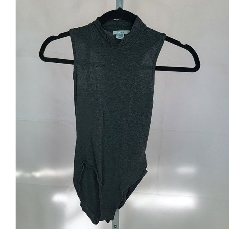 Bar III Gray Sleeveless Top Bodysuit Size XXS Size XXS / US 00 / IT 34 - 1 Thumbnail