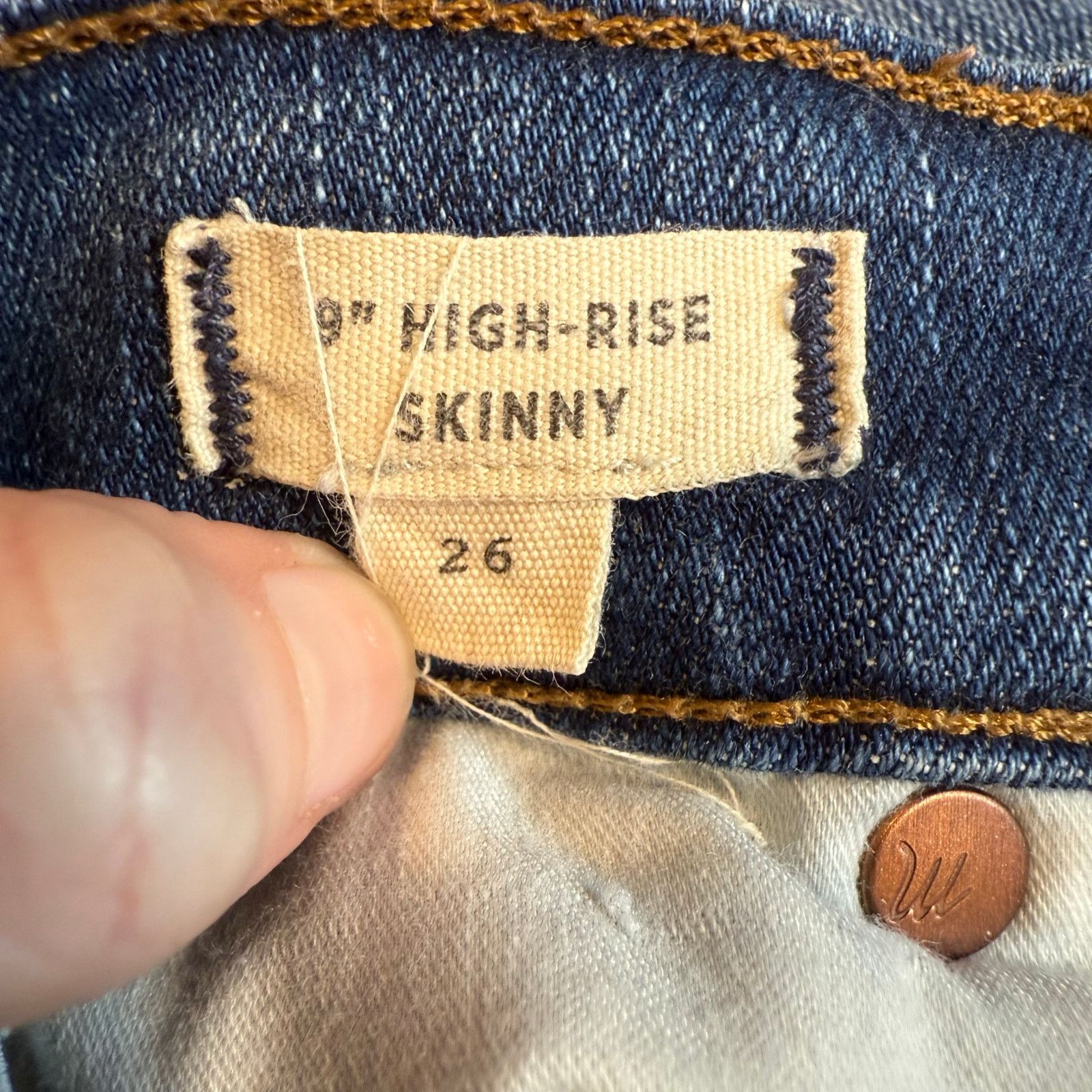 Madewell Madewell High Rise Skinny 26 Womens Denim Jean Casual Cotton Size 26" / US 2 / IT 38 - 5 Thumbnail
