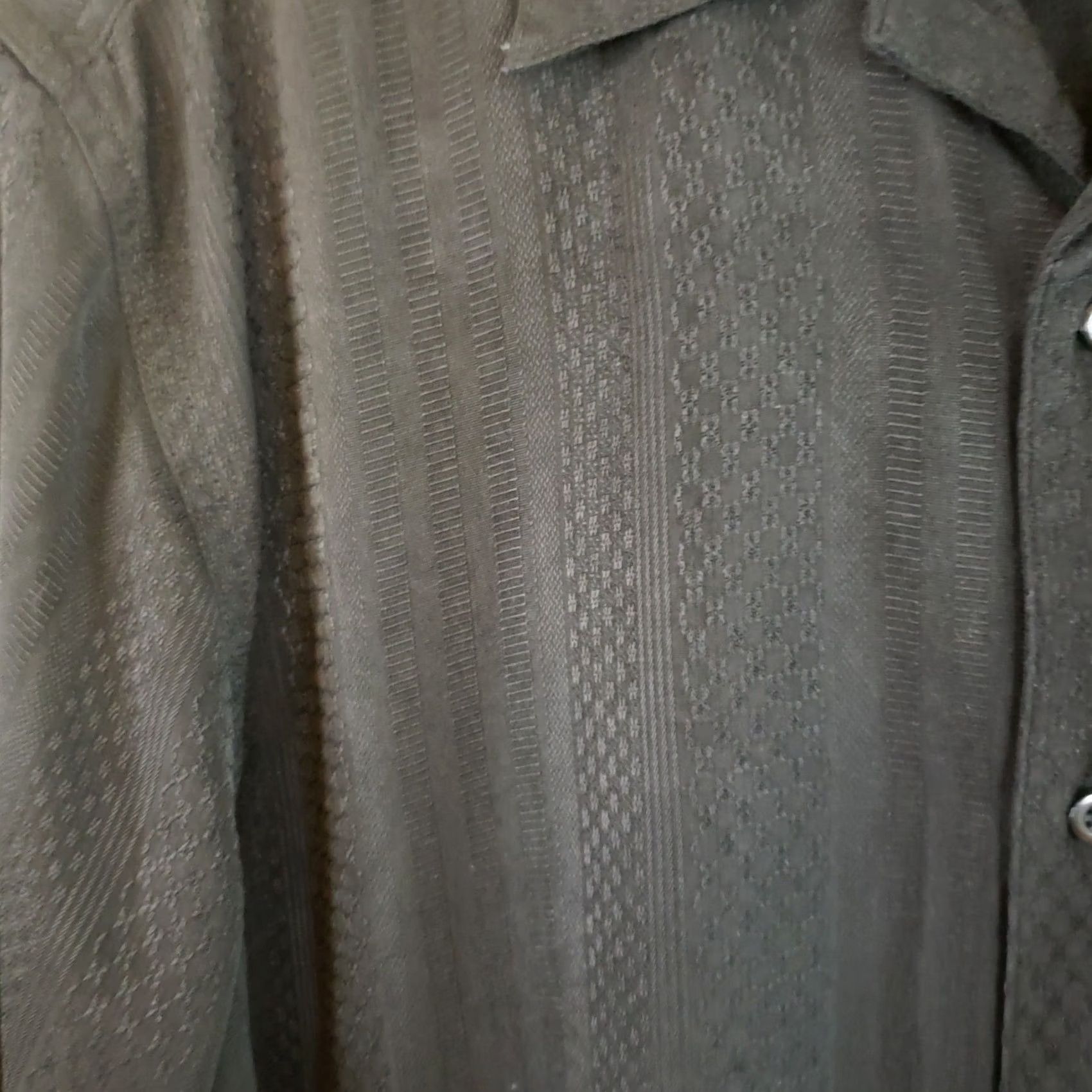 Vintage Cabana Shirt Mens L Black Sueded Button-Up Short Sleeve Collared Top Casual Wear Shirt Size US L / EU 52-54 / 3 - 6 Thumbnail
