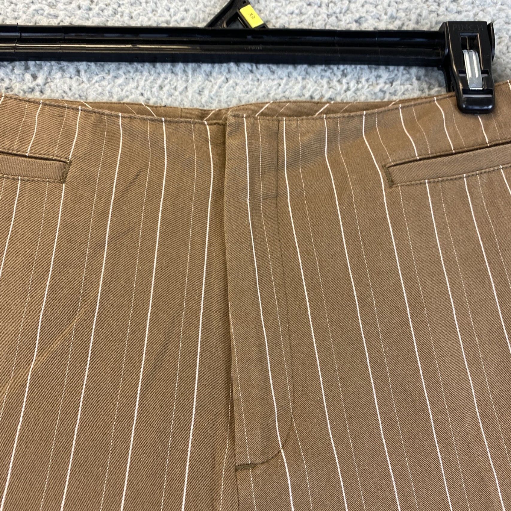 Dockers VINTAGE Dockers Womens Size 12 M Brown Chino Stripes Stretch Pants Straight Leg 90s Womens Pants Size 34" / US 12 / IT 48 - 3 Thumbnail