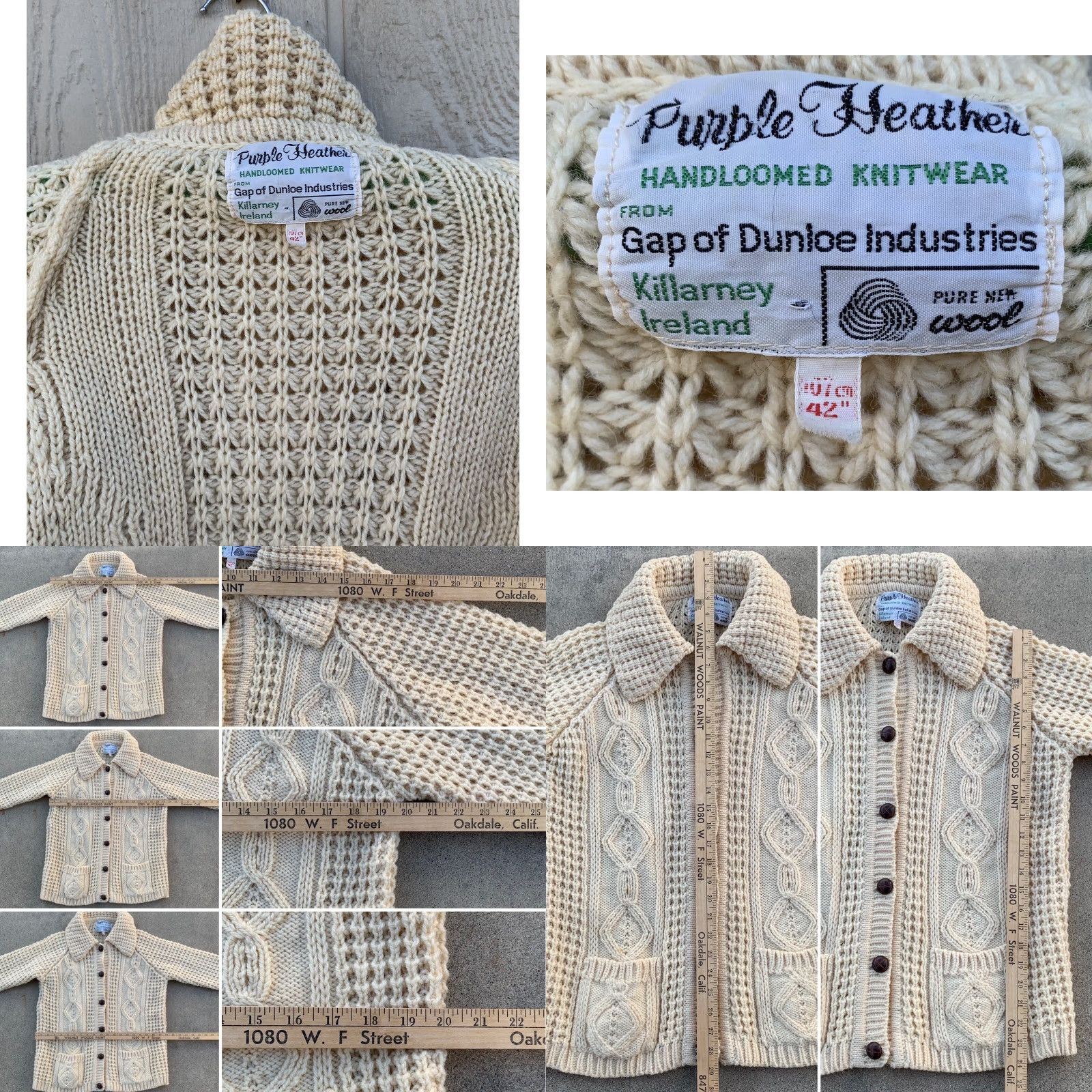 Gap VINTAGE Purple Heather hand loomed sweater Gap of Dunloe Industries 42 Size M / US 6-8 / IT 42-44 - 8 Thumbnail