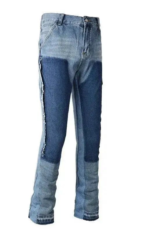 Japanese Brand Mens Blue Flare Bootcut Spliced Non-Strecth Denim Size US 32 / EU 48 - 1 Thumbnail