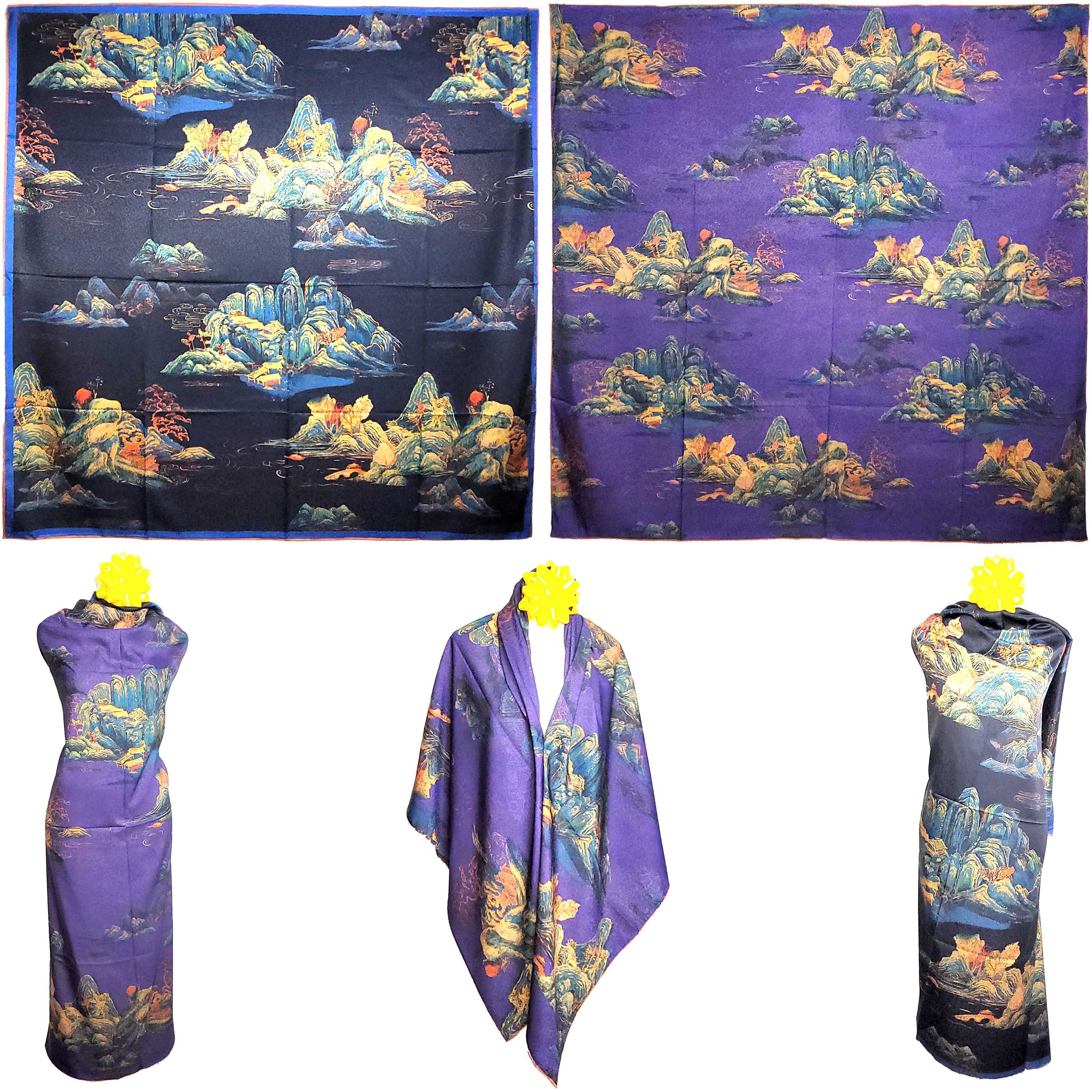 Other NWT Double Sided Silk Scarf 52"x52" Large Square Wrap 3240 Size ONE SIZE - 1 Thumbnail