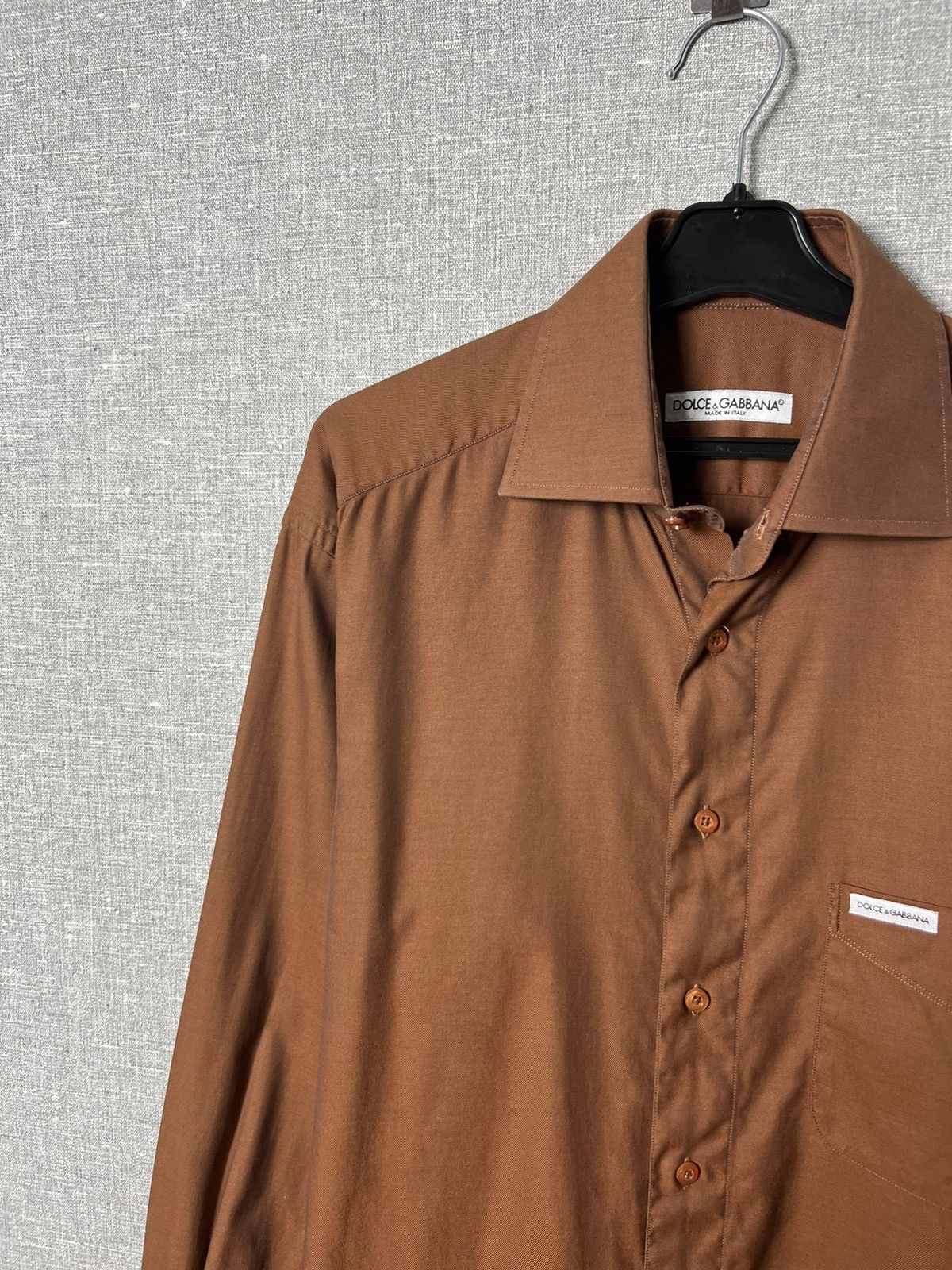 Dolce & Gabbana Dolce & Gabbana Button Up Long Sleeve Shirt Brown Size M Size US M / EU 48-50 / 2 - 3 Thumbnail