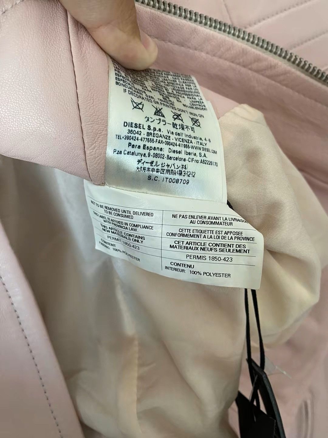 Diesel × Diesel Black Gold × Vintage Diesel Black Gold vintage pink leather jacket Size M / US 6-8 / IT 42-44 - 7 Thumbnail