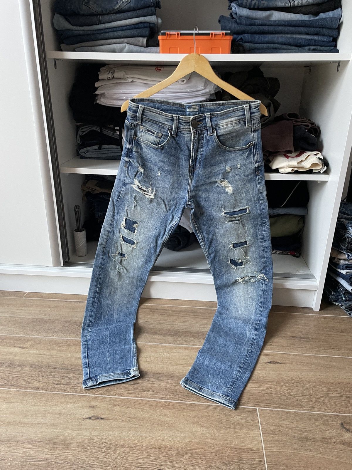 If Six Was Nine Distressed Ripped Skinny Slim Faded Washed Denim Jeans Drip Size US 30 / EU 46 - 1 Thumbnail