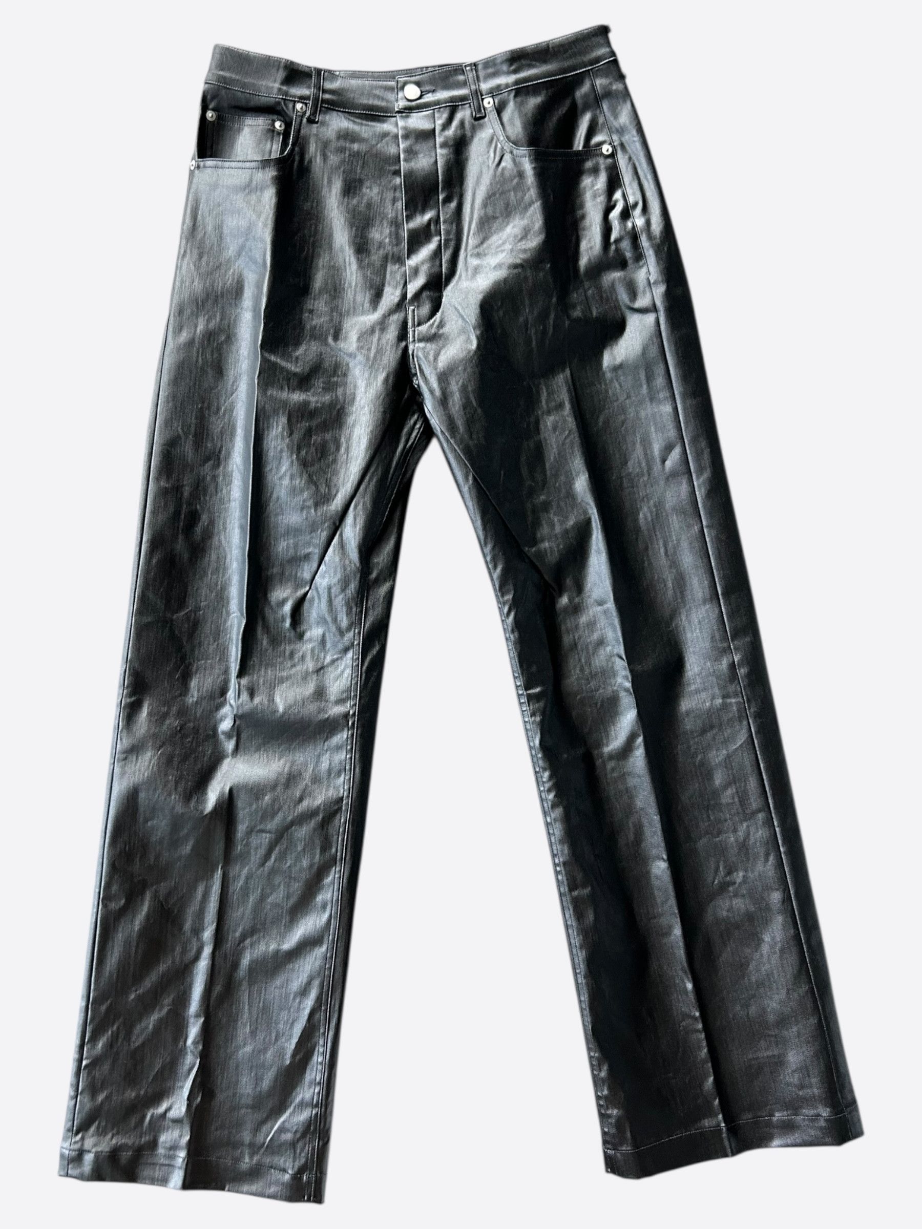 Rick Owens Rick Owens Black Coated Geth Jeans Size US 31 - 1 Thumbnail