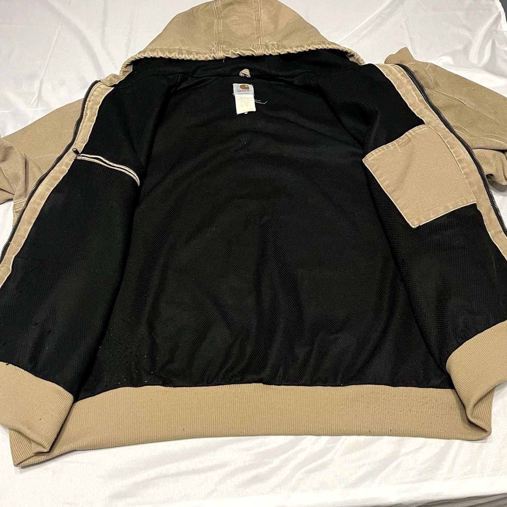 Carhartt VINTAGE Carhartt Active Jacket Mens 3XL Sandstone Saddle Tan Thermal J25 Y2K Outdoor USA Bomber Jacket Brown Cotton Lined Hooded Logo Size US XXL / EU 58 / 5 - 3 Thumbnail