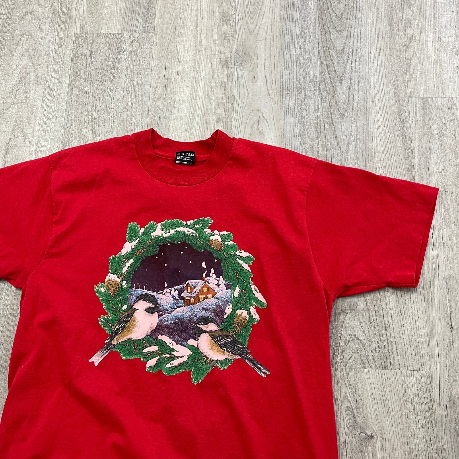 Vintage VINTAGE 90s Christmas Bird Grandma Shirt Size Large L Red Size US L / EU 52-54 / 3 - 2 Thumbnail