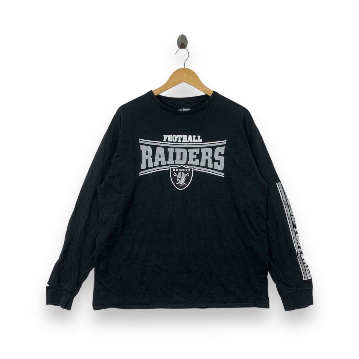 NFL NFL LAS VEGAS RAIDERS Football Black Long Sleeve Tee Shirt Size US XL / EU 56 / 4 - 1 Thumbnail