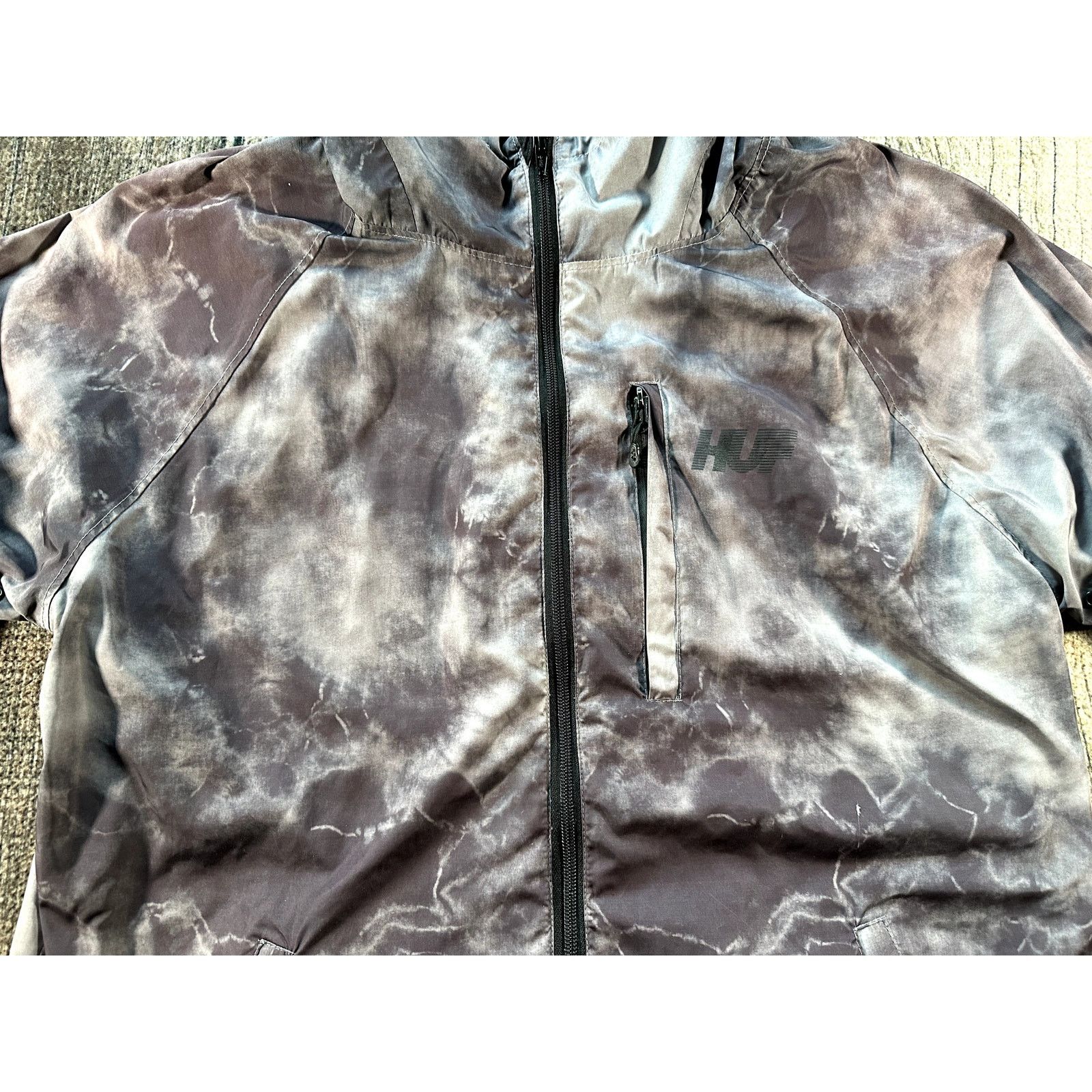 Huf HUF Mens Purple Tie Dye Jacket Lined Windbreaker Pockets XL Size US XL / EU 56 / 4 - 2 Thumbnail