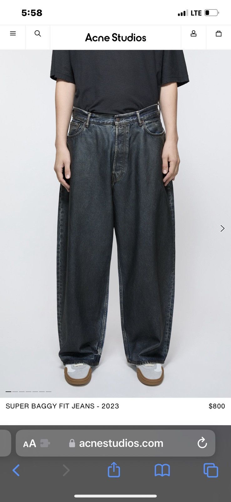 Acne Studios × Designer Acne Studios Super Baggy Fit 2023 Size US 34 / EU 50 - 5 Thumbnail