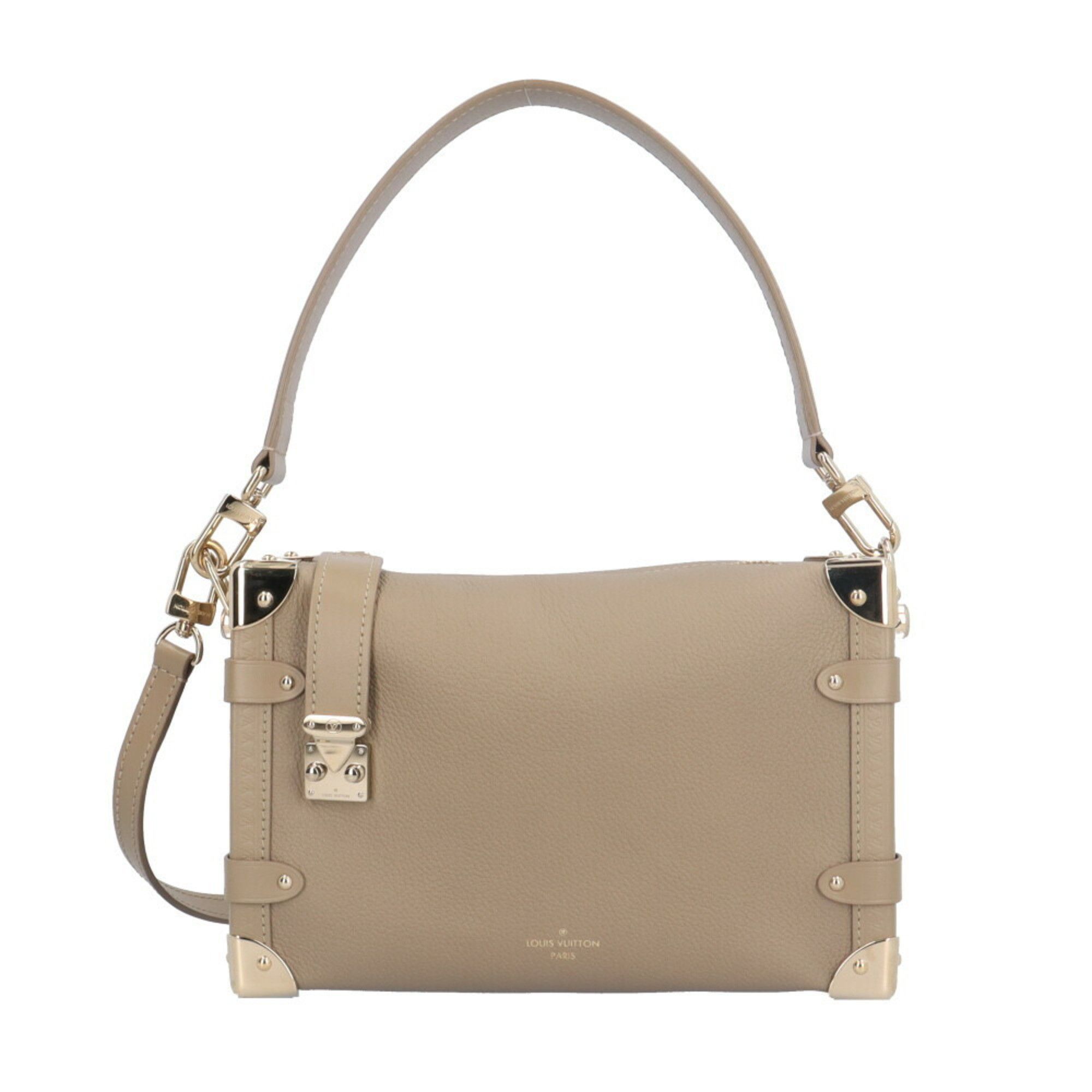 Louis Vuitton Louis Vuitton Side Trunk MM Shoulder Bag, Leather, M25072, Beige, Women's, LOUIS VUITTON Size ONE SIZE - 1 Thumbnail