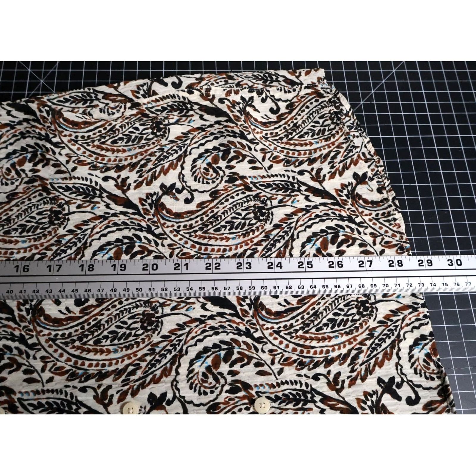 Zara VINTAGE Zara Paisley Shirt Mens Large White Brown Lightweight Crinkle Polyester Boho Size US L / EU 52-54 / 3 - 6 Thumbnail