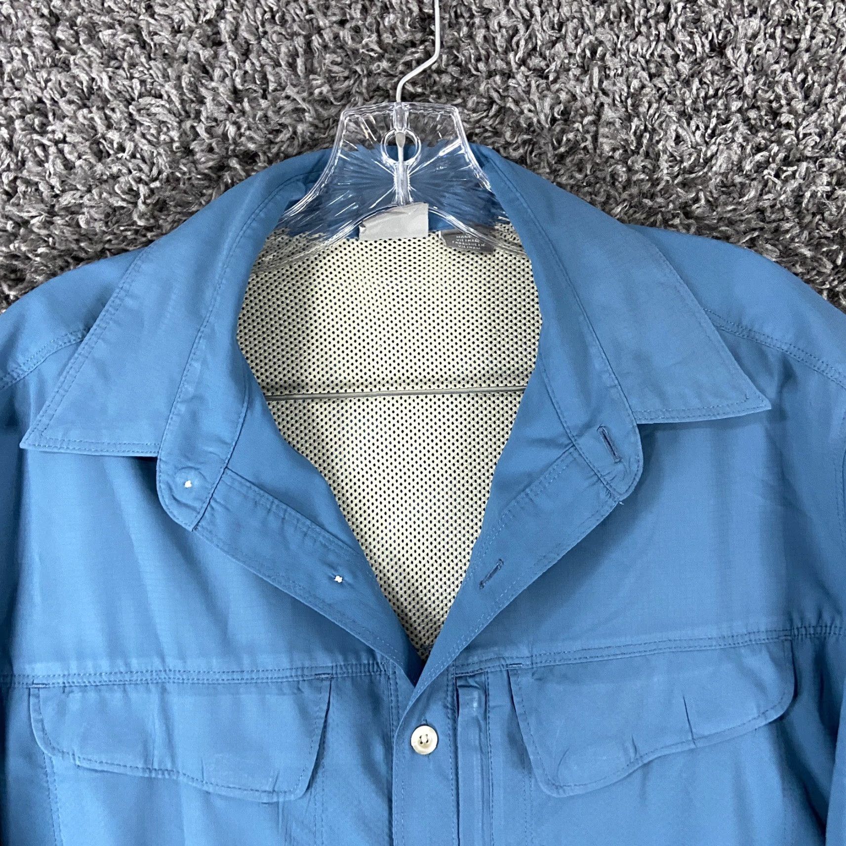 Vintage White Sierra Button-Up Shirt Short Sleeve Men M Blue Mens Size US 31 - 5 Thumbnail
