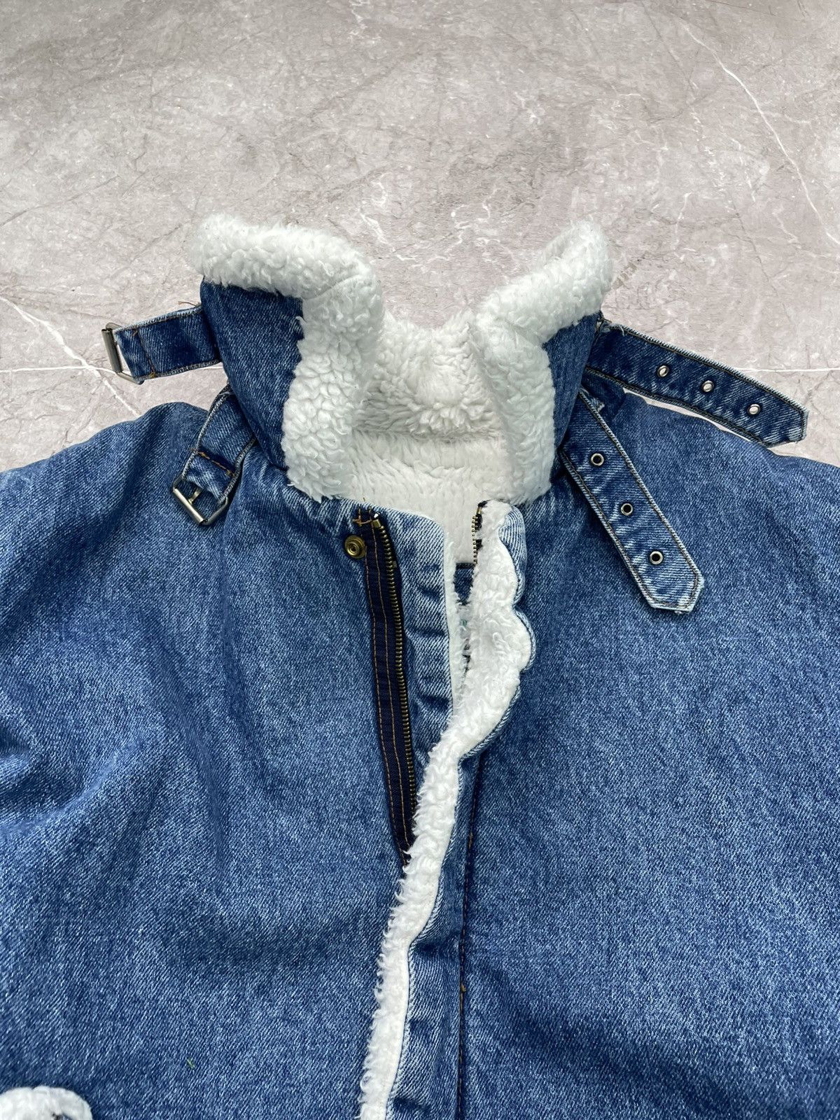 Other VINTAGE B 3 ARMY DENIM DISTRESSED JACKET ZIP JACKET Y2K Size US M / EU 48-50 / 2 - 5 Thumbnail