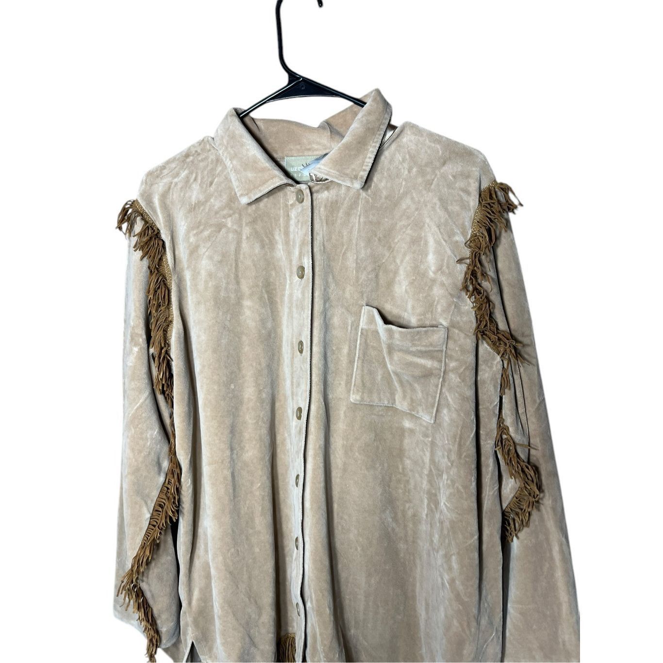 Other Vintage Liz Claiborne Lizwear Fringe Button Down Shirt Shack Size XL / US 12-14 / IT 48-50 - 2 Thumbnail