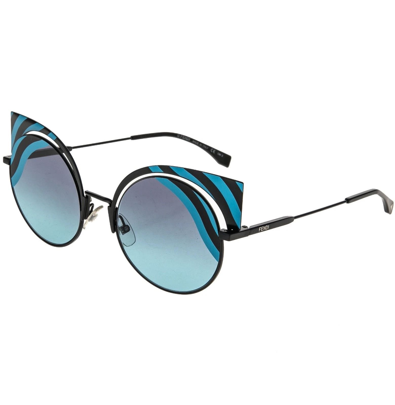 Fendi FENDI HYPNOSHINE FF0215S Black Blue Fashion Sunglass 0215 Size ONE SIZE - 3 Thumbnail