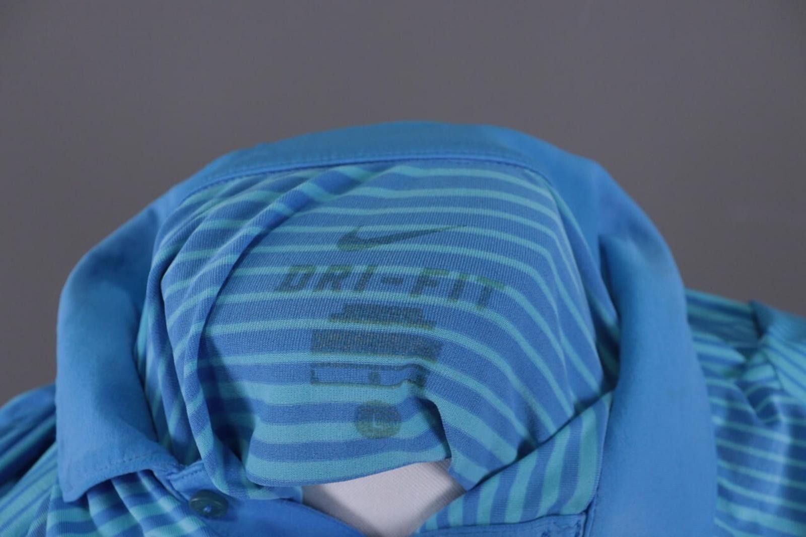Nike Nike Golf Dri Fit Blue Striped Tennis Polo Shirt Size L Size US L / EU 52-54 / 3 - 11 Thumbnail