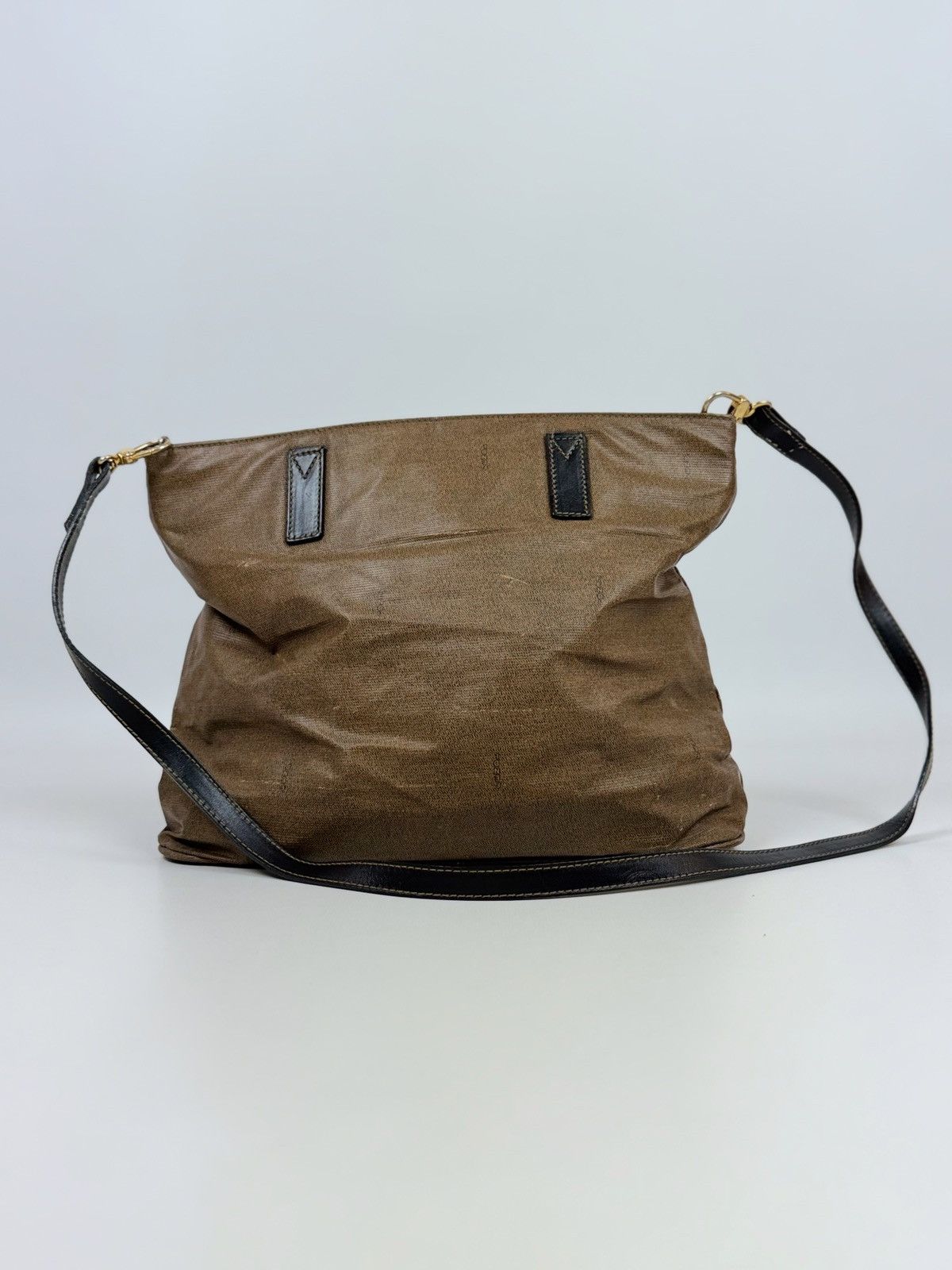 Fendi 1990’s Vintage Distressed Fendi Logo PVC Shoulder Bag Size ONE SIZE - 3 Thumbnail