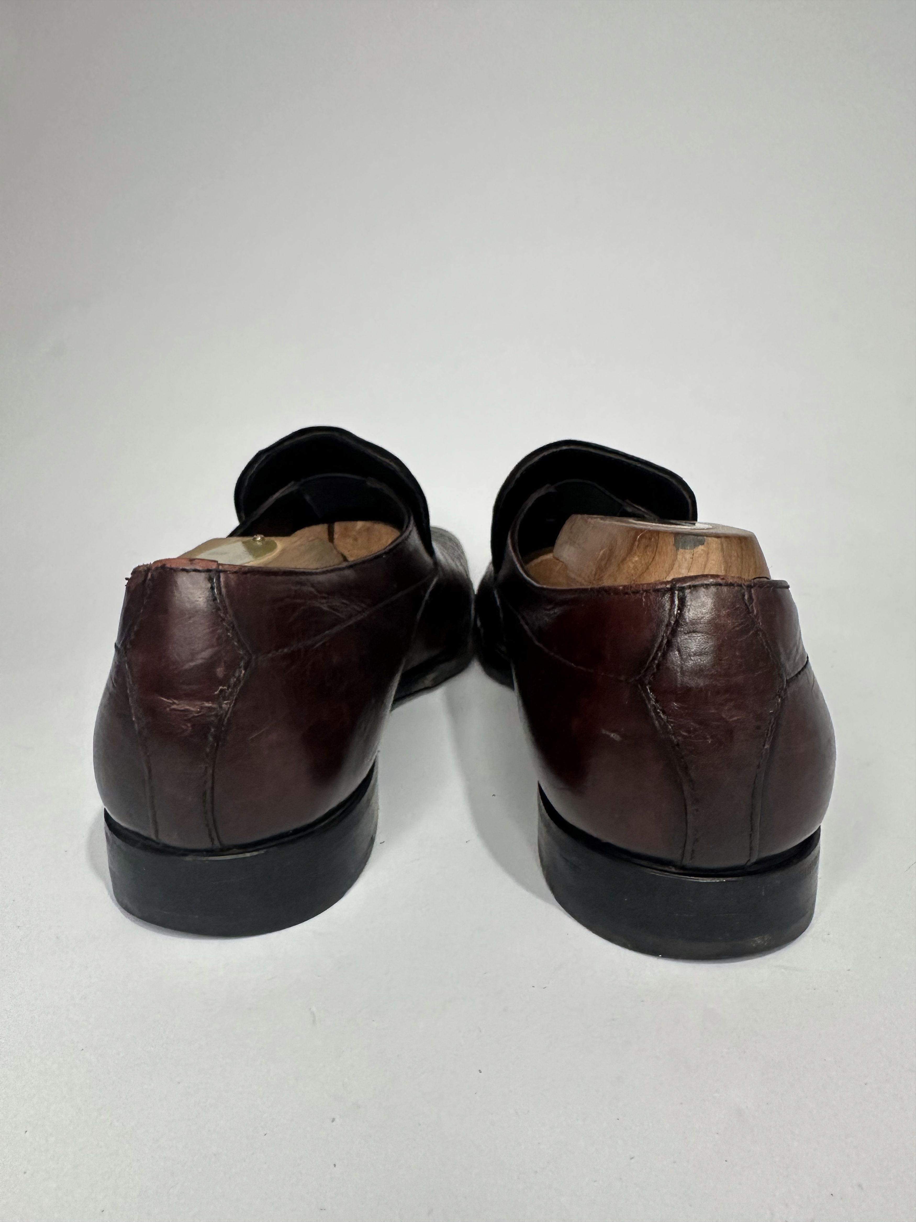 Prada Vintage Prada Brown Burnished Leather Wingtip Brogue Loafers Size US 8 / EU 41 - 6 Thumbnail