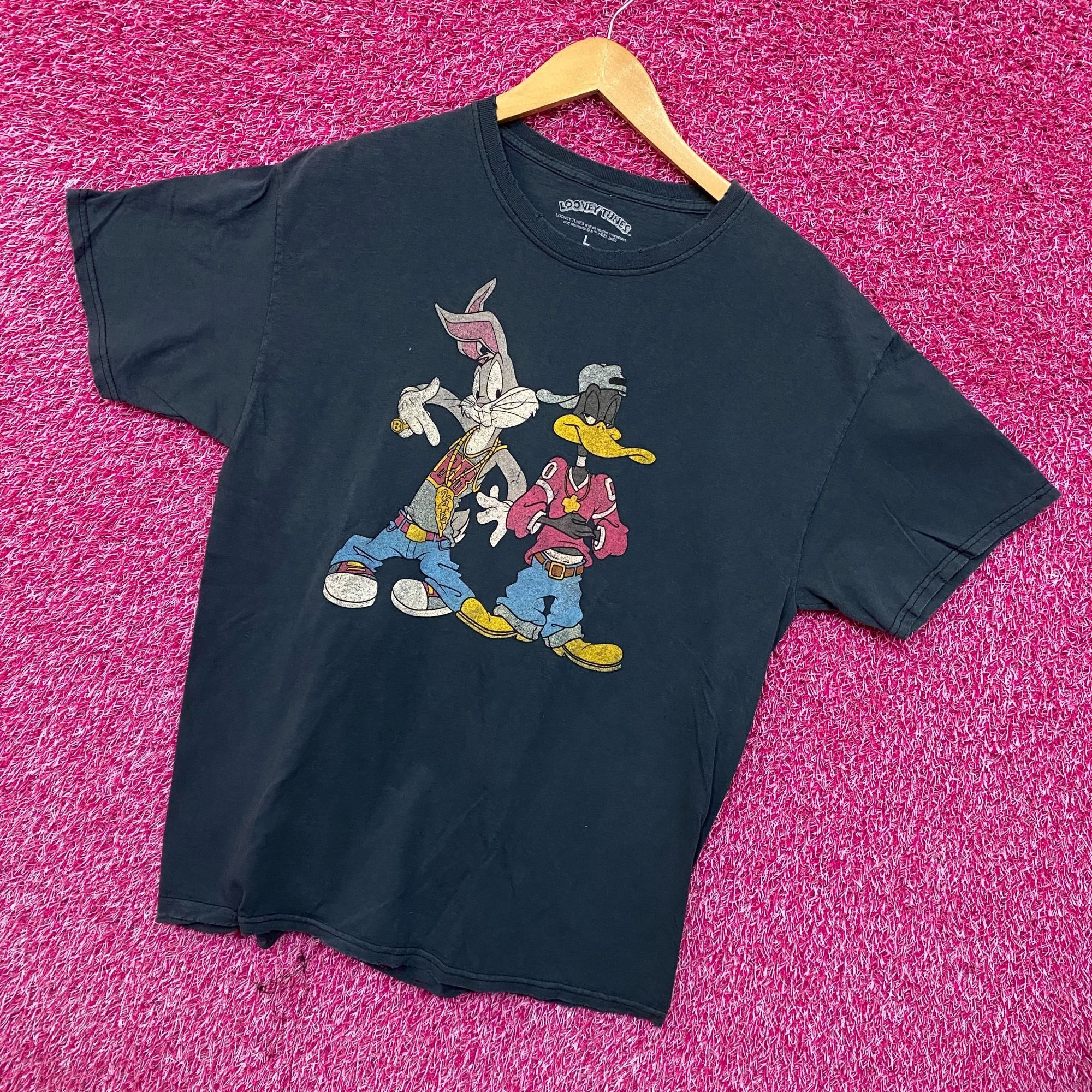 Warner Bros Looney Tunes Bugs Bunny Daffy Duck Criss Cross Parody Tee L Size US L / EU 52-54 / 3 - 3 Thumbnail