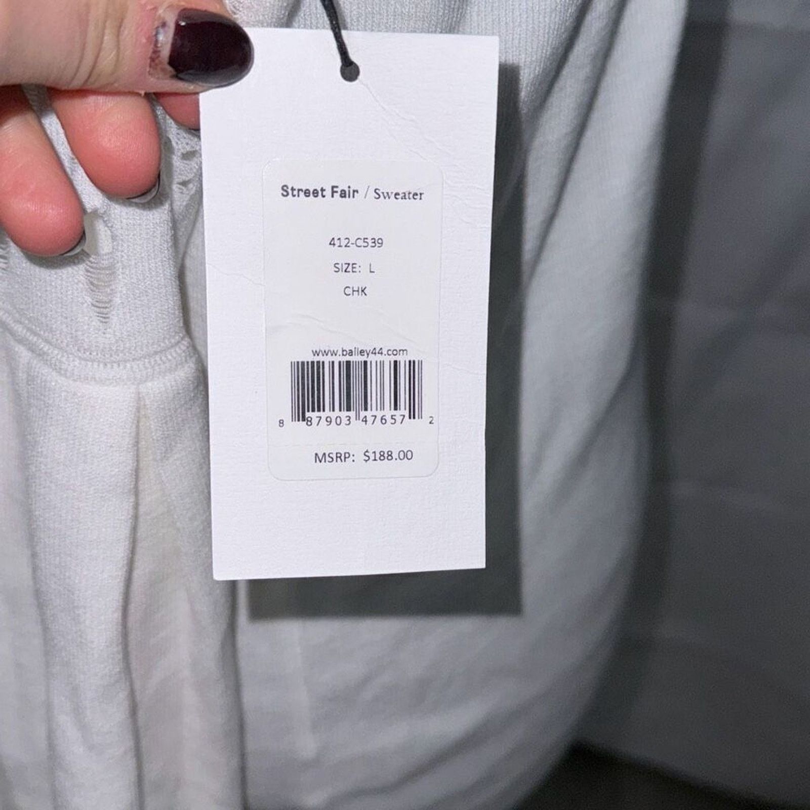 Bailey 44 Bailey 44 white open knit bell sleeve sweater | Sz L, NWT Size L / US 10 / IT 46 - 5 Thumbnail