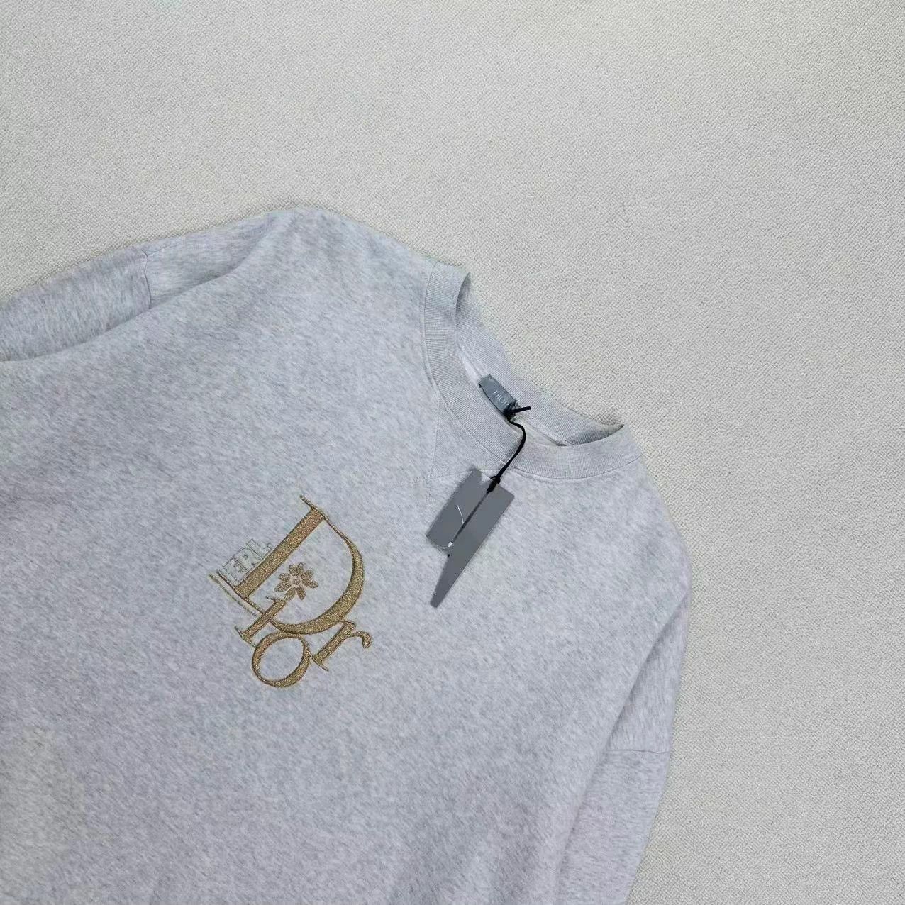 Dior DIOR gold thread embroidered logo sweatshirt 3XL Size XXL / US 16-18 / IT 52-54 - 3 Thumbnail