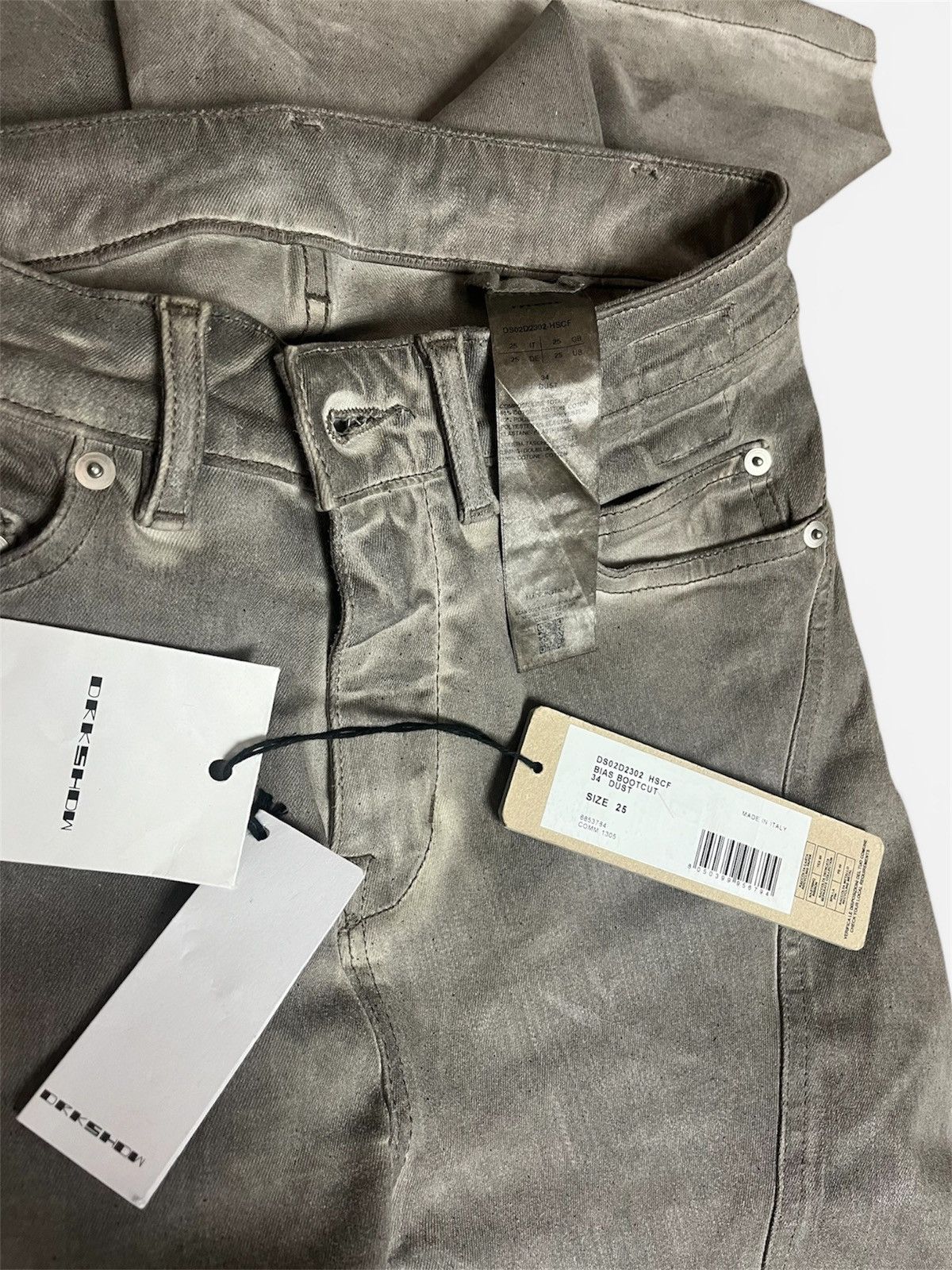 Rick Owens Drkshdw 2024 Rick Owens Waxed Bias Spiral Denim Size US 28 / EU 44 - 5 Thumbnail