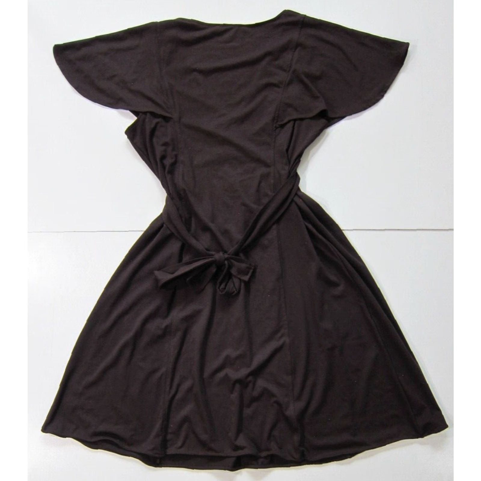 Vintage NWT Faith Love Passion Brown Cotton Stretch V-Neck Drop Waist Dress Women XL Size XL / US 12-14 / IT 48-50 - 2 Thumbnail