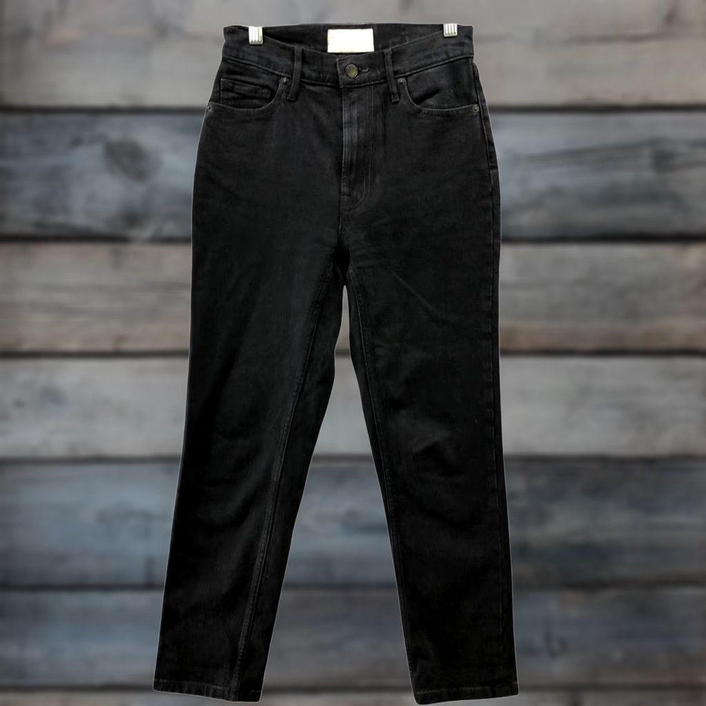 Everlane VINTAGE? No. Everlane Original Cheeky Jean Womens 24 Crop Black Organic Cotton High Rise Denim 5-Pocket Regular Womens Jeans 24 Black Cropped Slim? Size 42" / US 20 - 1 Thumbnail