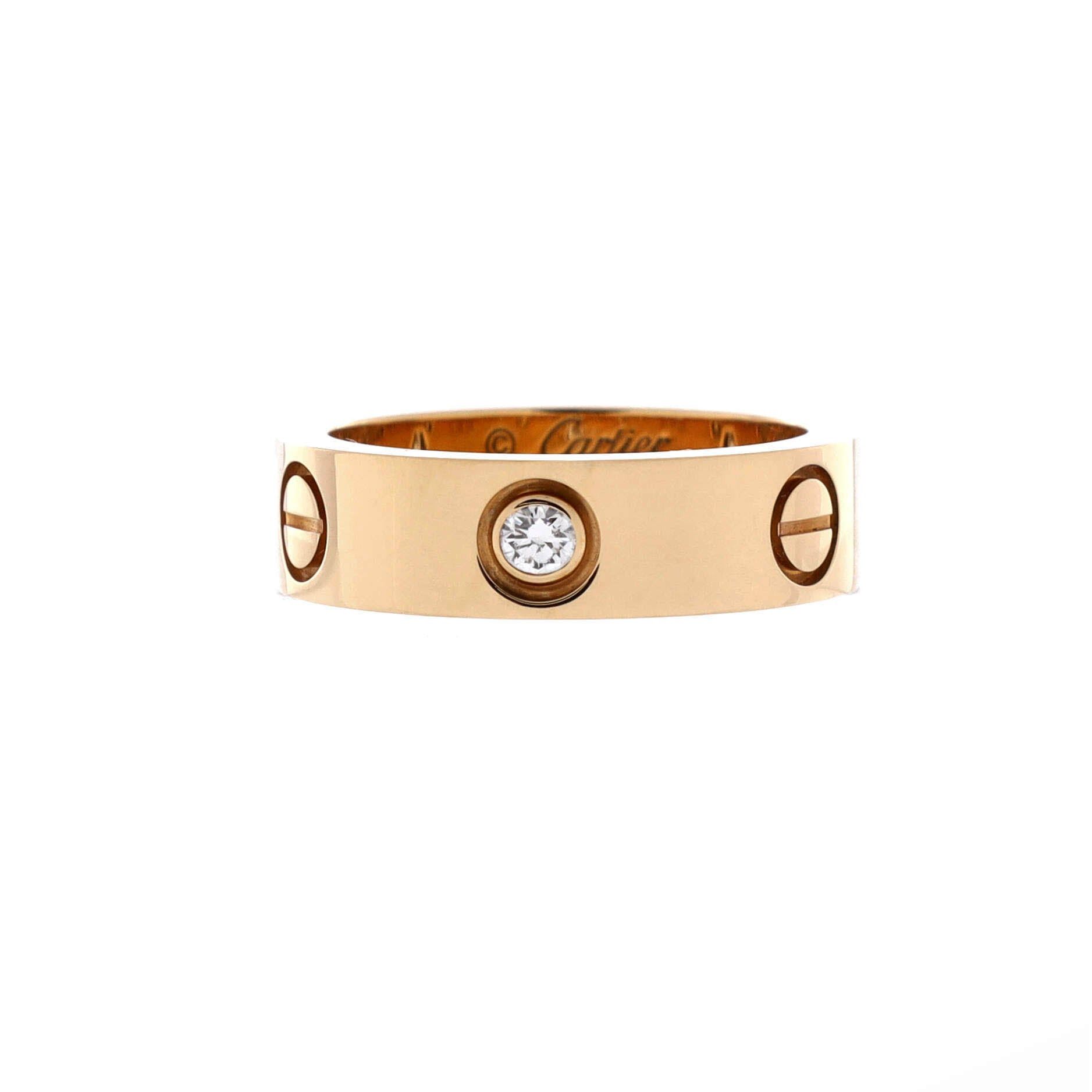 Cartier Love 3 Diamonds Band Ring, Women's