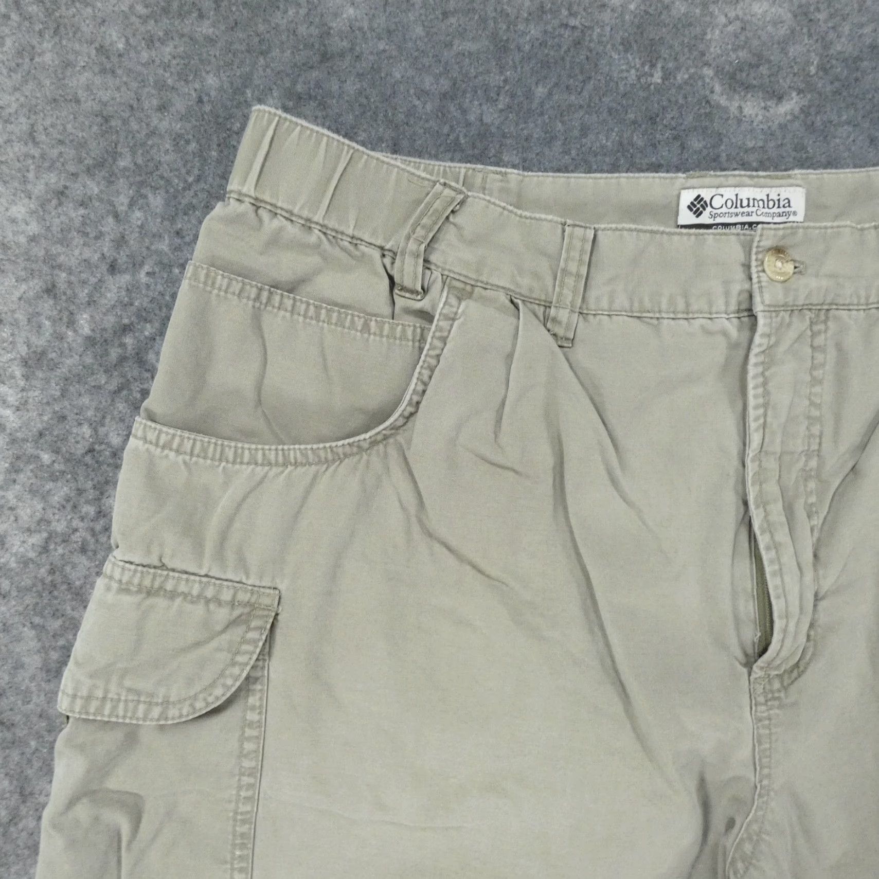 Vintage Columbia Shorts Mens 38 Cargo Flat Front Brown Outdoors Casual Size US 37 - 2 Thumbnail