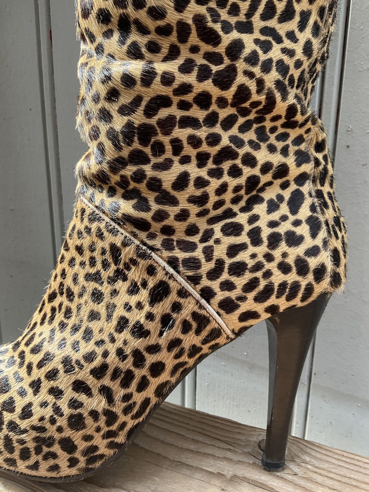 Vintage Sexy leopard boots stiletto heel Size US 10 / IT 40 - 7 Thumbnail
