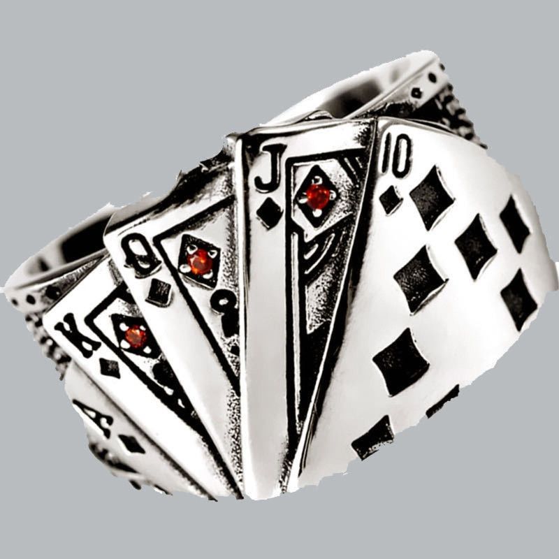 Jewelry Resizable Cool Playing Card Ring Size ONE SIZE - 3 Thumbnail