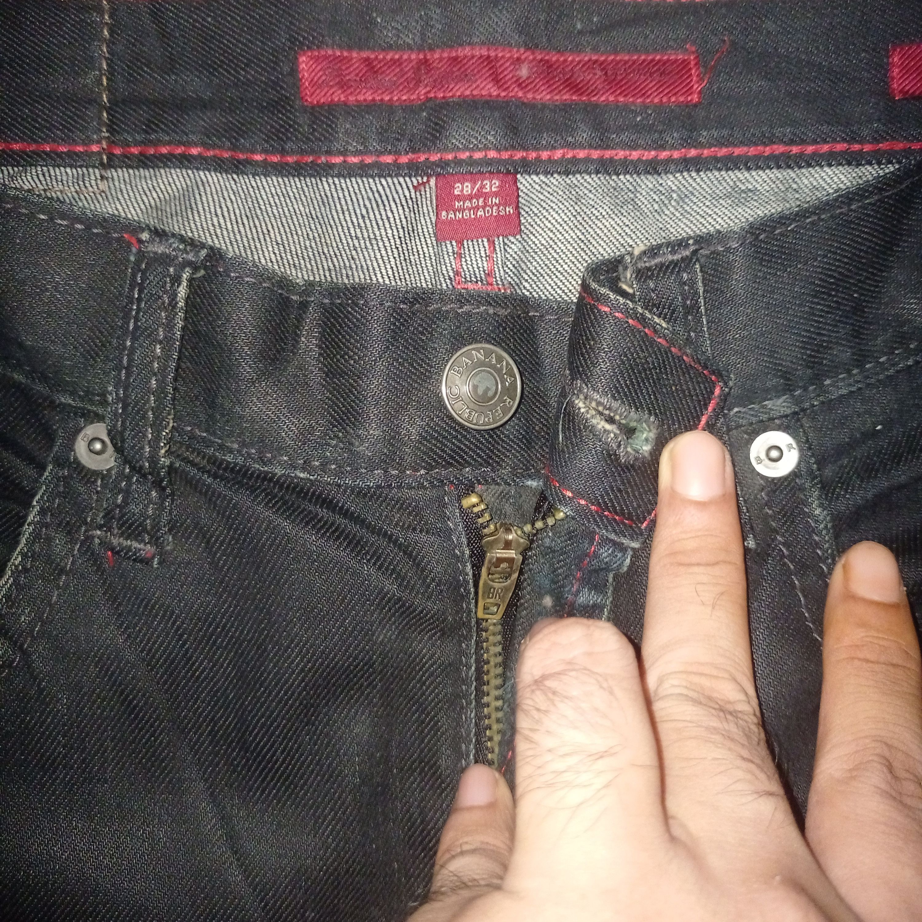 Banana Republic Vintage Banana Republic Black Mud Wash Distressed Jeans Size US 30 / EU 46 - 3 Thumbnail