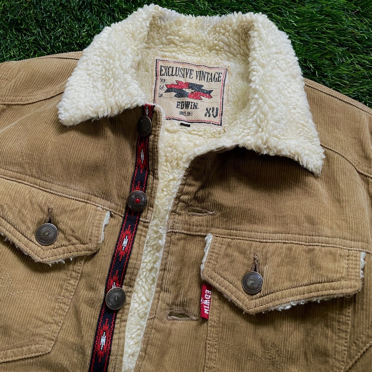 Other Edwin XV Corduroy Sherpa Liner Trucker Jacket Size US S / EU 44-46 / 1 - 2 Thumbnail