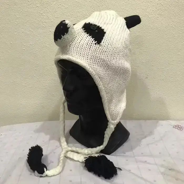 Japanese Brand Japanese Brand Panda Bunny Horn Knit Beanie Hat Size ONE SIZE - 3 Thumbnail