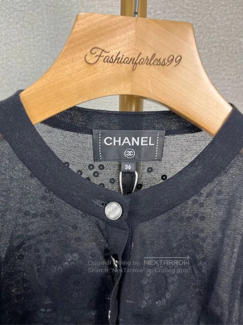 Chanel Chanel Black Floral Knit Jacket 36. Size S / US 4 / IT 40 - 4 Thumbnail
