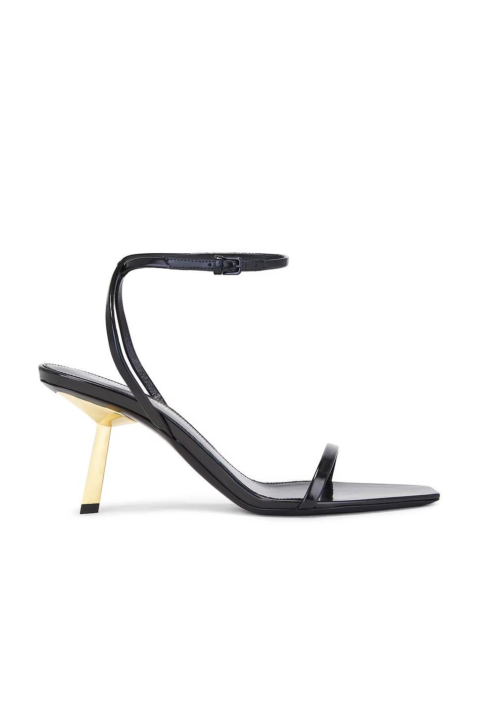 Saint Laurent Paris o1w1db10526 799701 Lee Sandals in Glazed Leather in Black Size US 9 / IT 39 - 1 Thumbnail