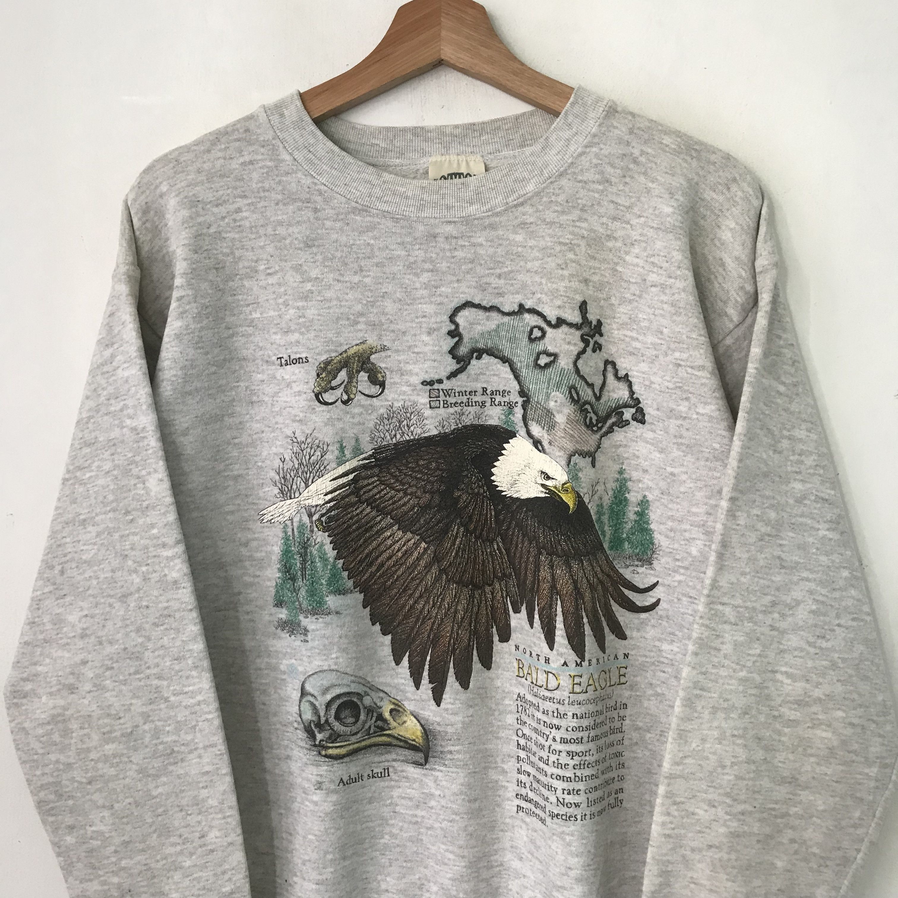 American Eagle Outfitters Vintage American Bald Eagle Grey Sweatshirt - 303 Size US M / EU 48-50 / 2 - 3 Thumbnail