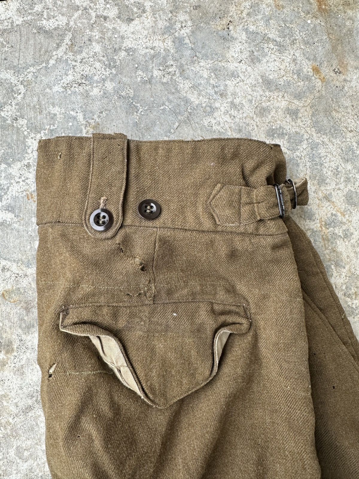 Vintage Trashed 1950s AUSTRALIA US Army Wool Trousers Cargo pant Size US 35 - 9 Thumbnail