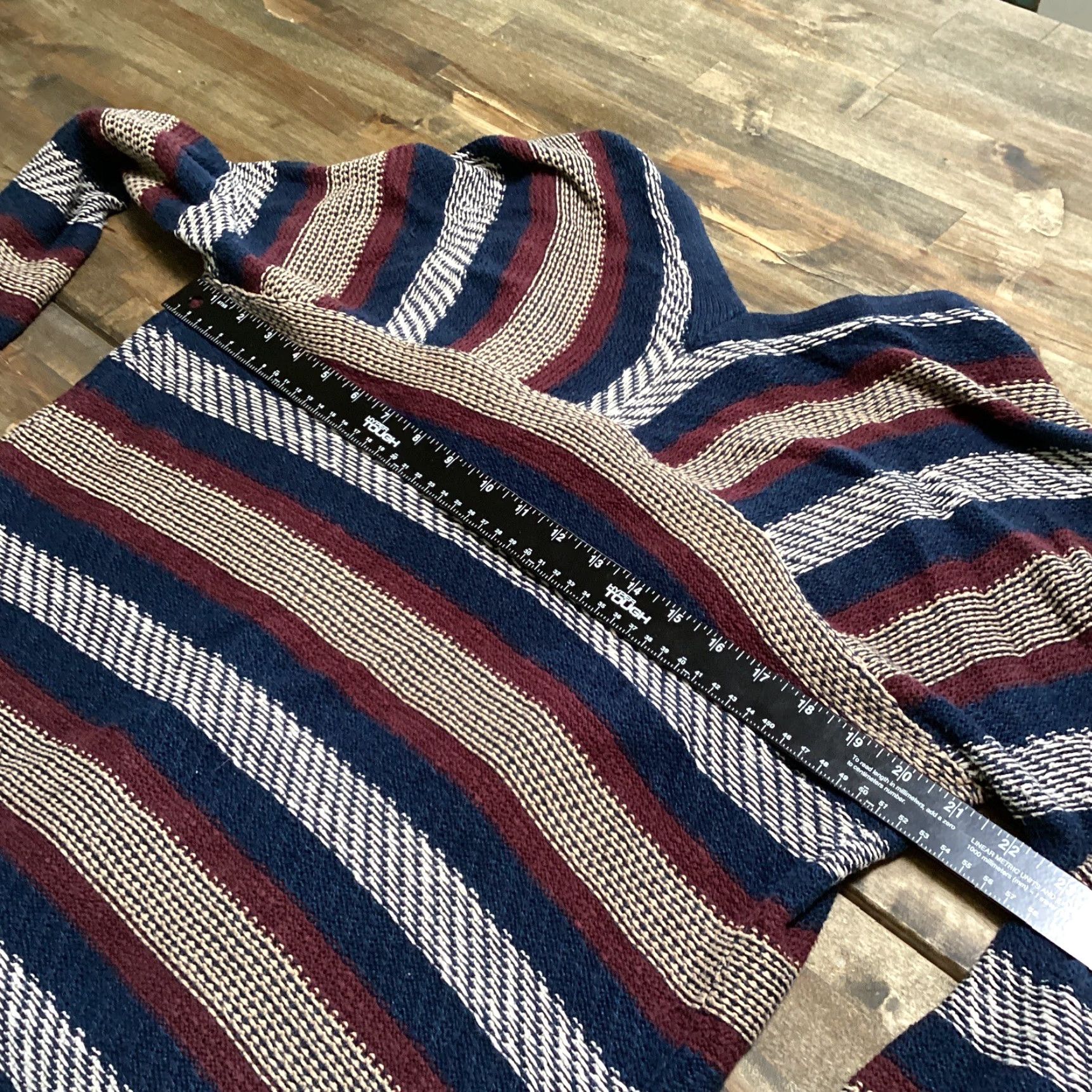 Lucky Brand Lucky Brand Sweater Cardigan Women L Multicolor Striped Open Pockets V-Neck Back Knit Casual Bohemian Classic All Seasons Size L / US 10 / IT 46 - 3 Thumbnail