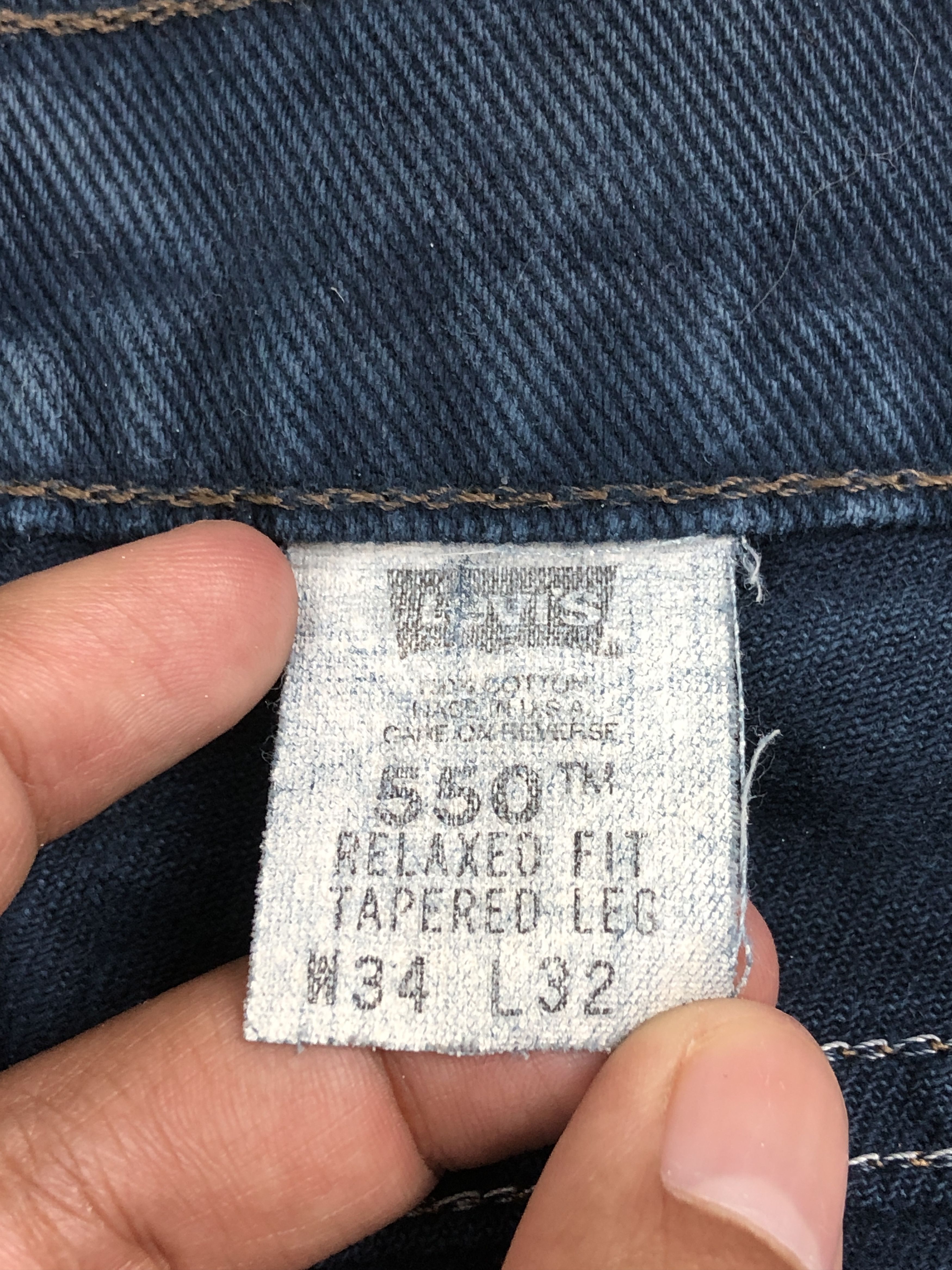 Levi's Vintage 90s Levis 550 Dark Blue Jeans DP2536 Size US 32 / EU 48 - 6 Thumbnail