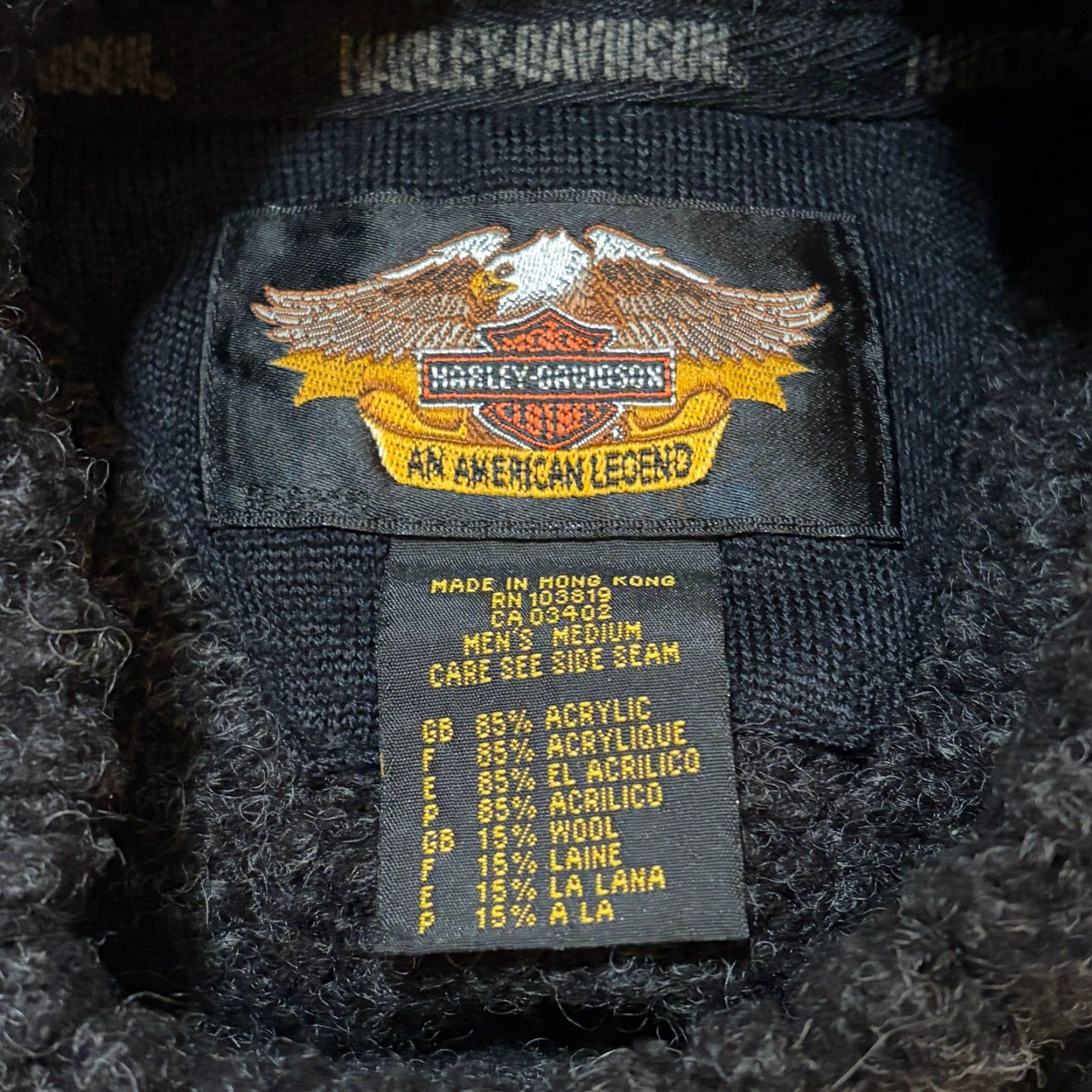 Harley Davidson VINTAGE Harley Davidson Sweater Mens M Gray 90s Biker Motorcycle Mock Neck Pullover Knit - Knit Style: Tight-Knit, Embroidered graphics Size US M / EU 48-50 / 2 - 3 Thumbnail