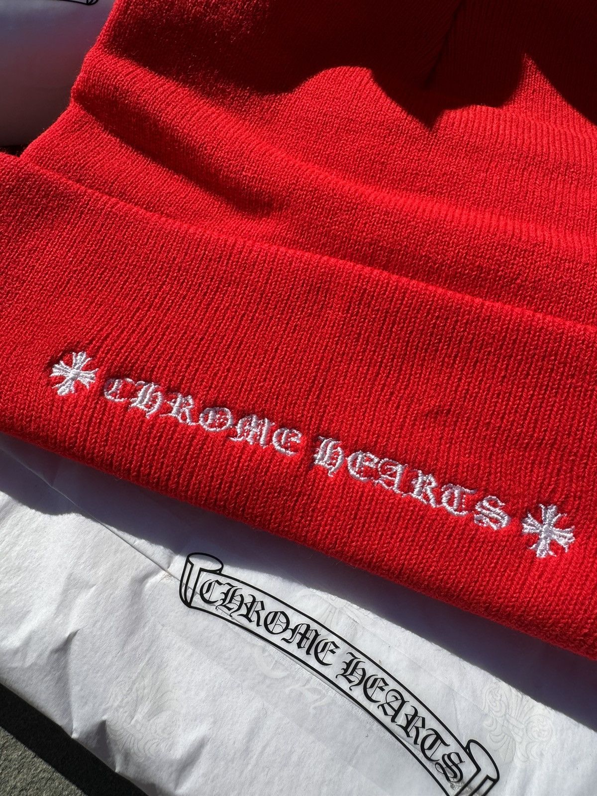 Chrome Hearts Chrome Hearts Red CH Beanie 🔴 Red BN 🔴 Size ONE SIZE - 4 Thumbnail