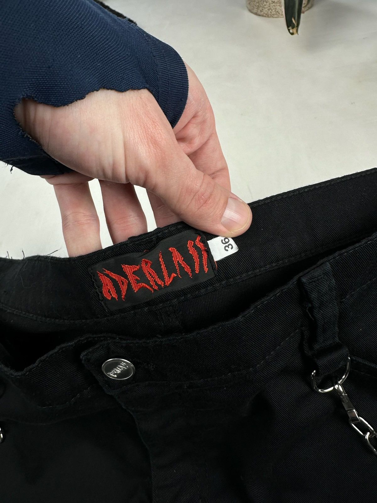 Japanese Brand RARE Aderlass Bondage Pants Cyber Punk flared Size US 35 - 12 Thumbnail